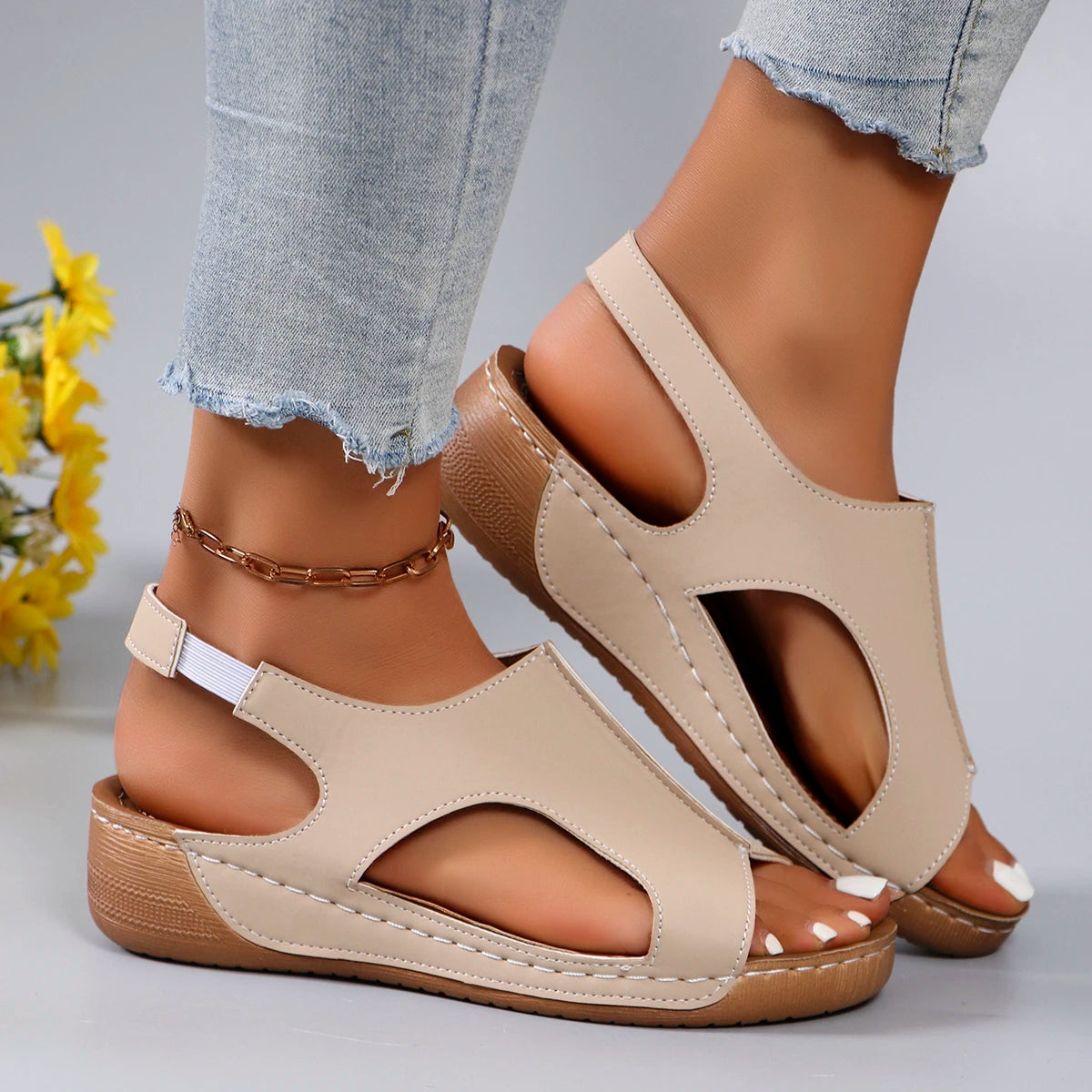 Sandalias De cuña De verano para Mujer, zapatos De playa antideslizantes a la moda, Sandalias De plataforma informales ligeras para Mujer, Sandalias De Mujer