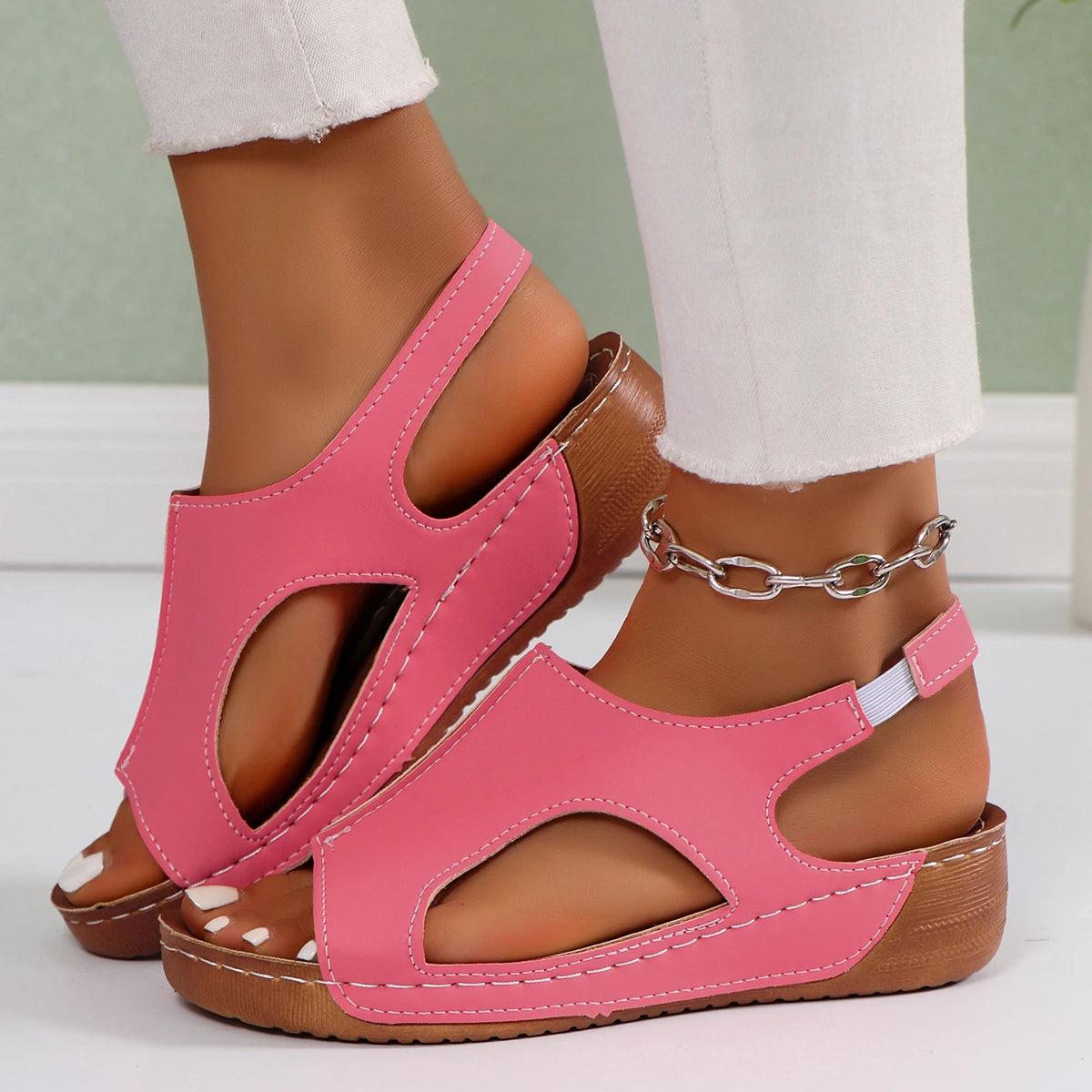 Sandalias De cuña De verano para Mujer, zapatos De playa antideslizantes a la moda, Sandalias De plataforma informales ligeras para Mujer, Sandalias De Mujer