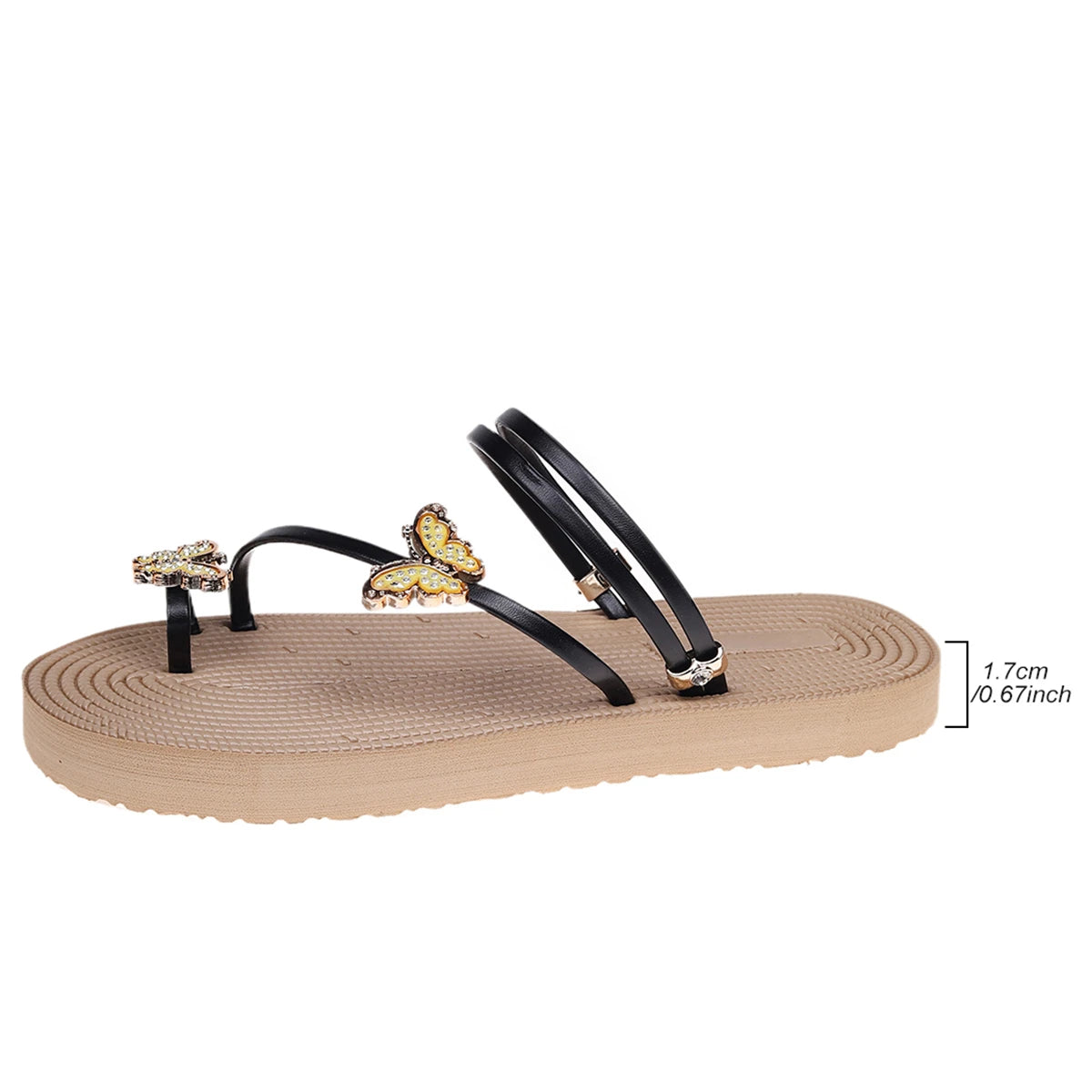 Sandalias De Mujer elegantes De verano sin cordones informales con punta abierta plana fondo suave mariposa Zapatillas De Mujer Tacon Elegante