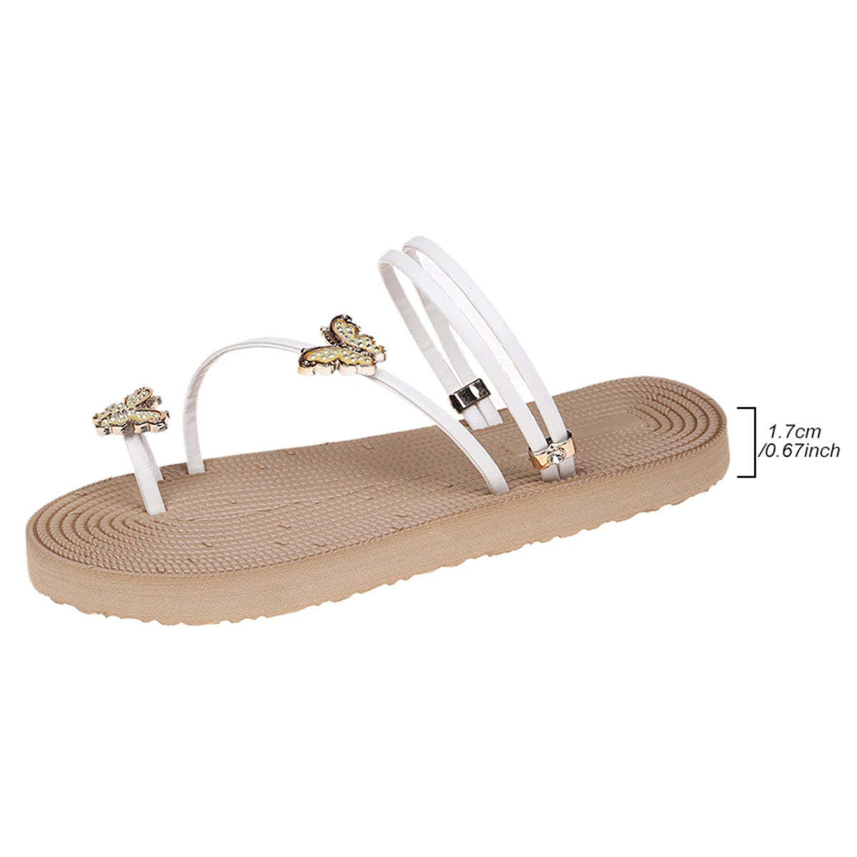 Sandalias De Mujer elegantes De verano sin cordones informales con punta abierta plana fondo suave mariposa Zapatillas De Mujer Tacon Elegante