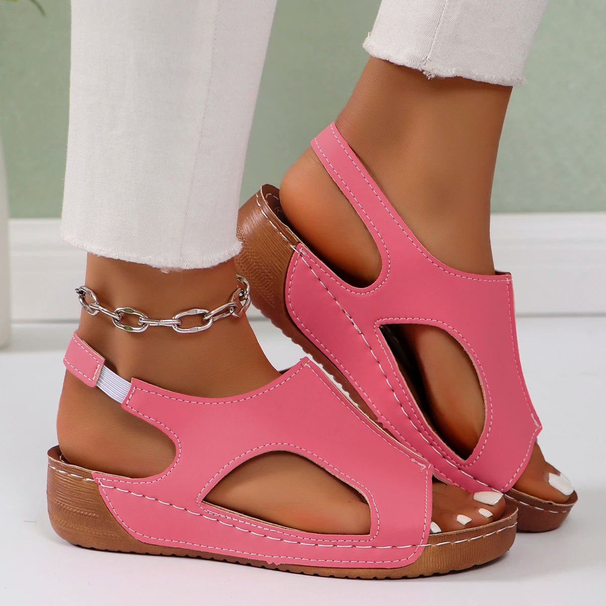 Sandalias De cuña De verano para Mujer, zapatos De playa antideslizantes a la moda, Sandalias De plataforma informales ligeras para Mujer, Sandalias De Mujer