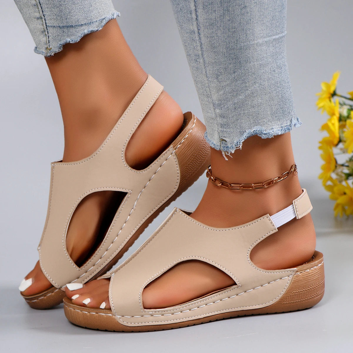 Sandalias De cuña De verano para Mujer, zapatos De playa antideslizantes a la moda, Sandalias De plataforma informales ligeras para Mujer, Sandalias De Mujer