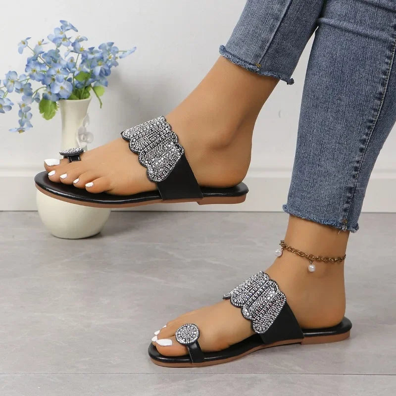 Zapatillas De exterior modernas para Mujer, zapatos planos sexys, gran oferta, Zapatillas De playa lisas ostentosas, 2024